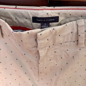 Tommy Hilfiger Beige Hampton Stretch Slim Chino Pants Micro H Print Size 8